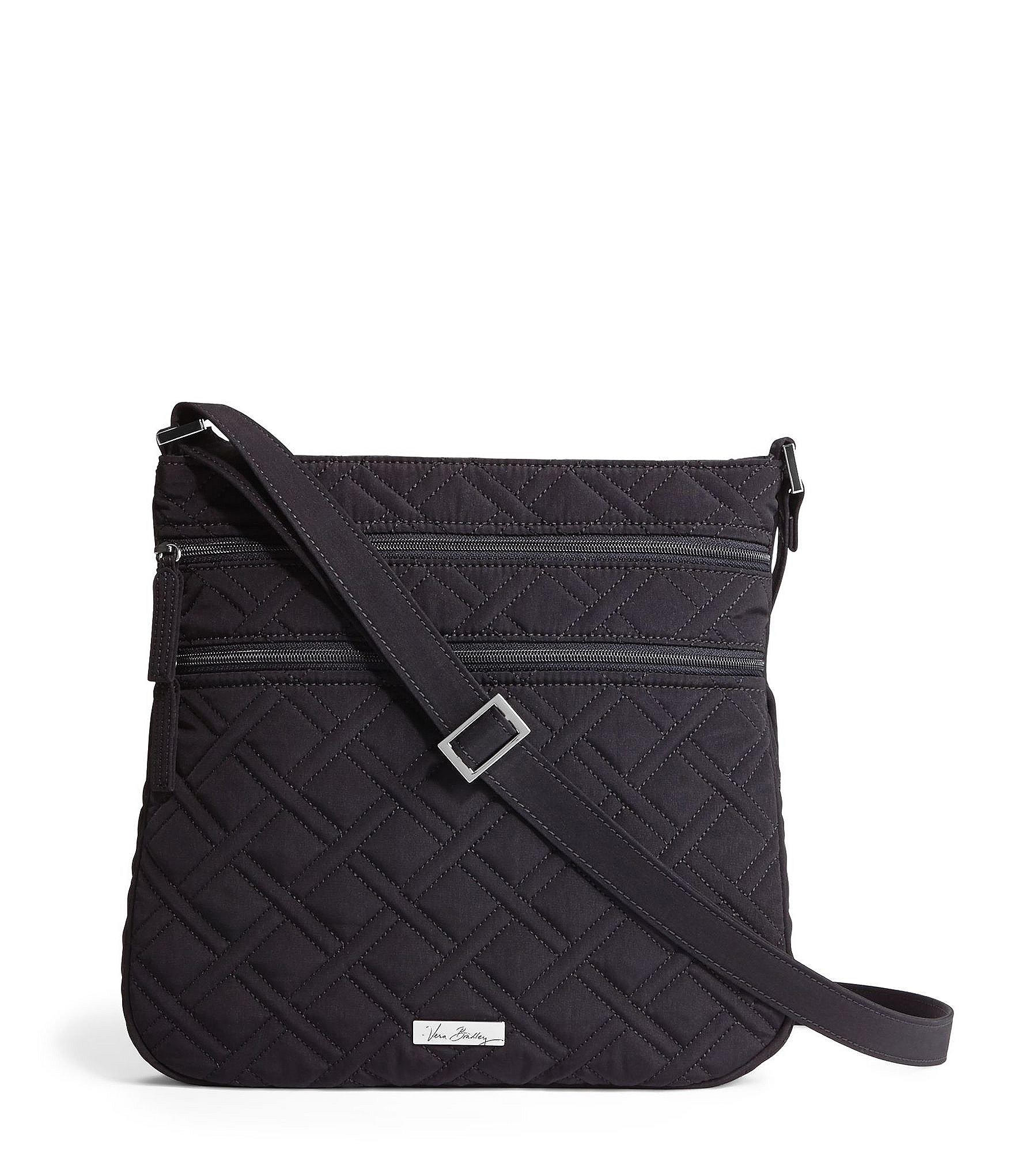 Vera Bradley Triple Zip Hipster Cross-body Bag In Black | Lyst